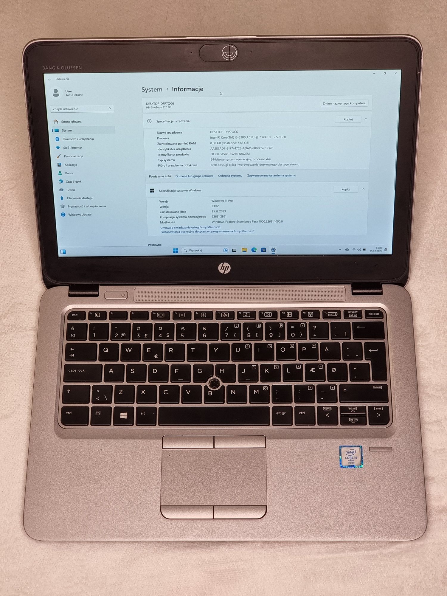 HP Elitebook 820 G3|i5-6200U|8GB|128GB|Win11 Pl