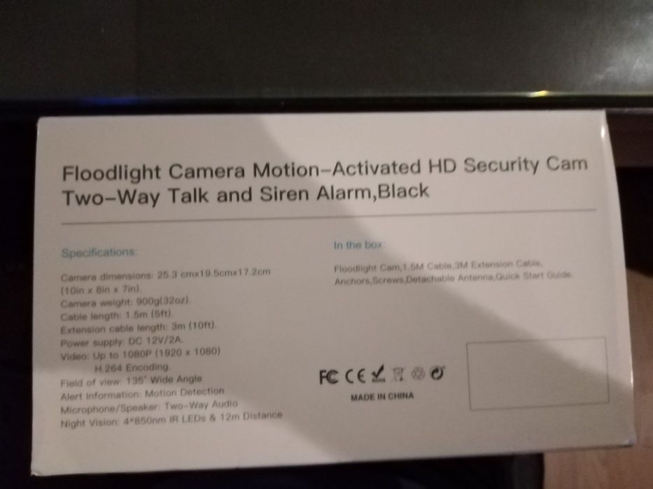 (NOVA) Câmara IP s/Motor c/Sensores (Movimento/Luz) c/ 2 Focos Luz