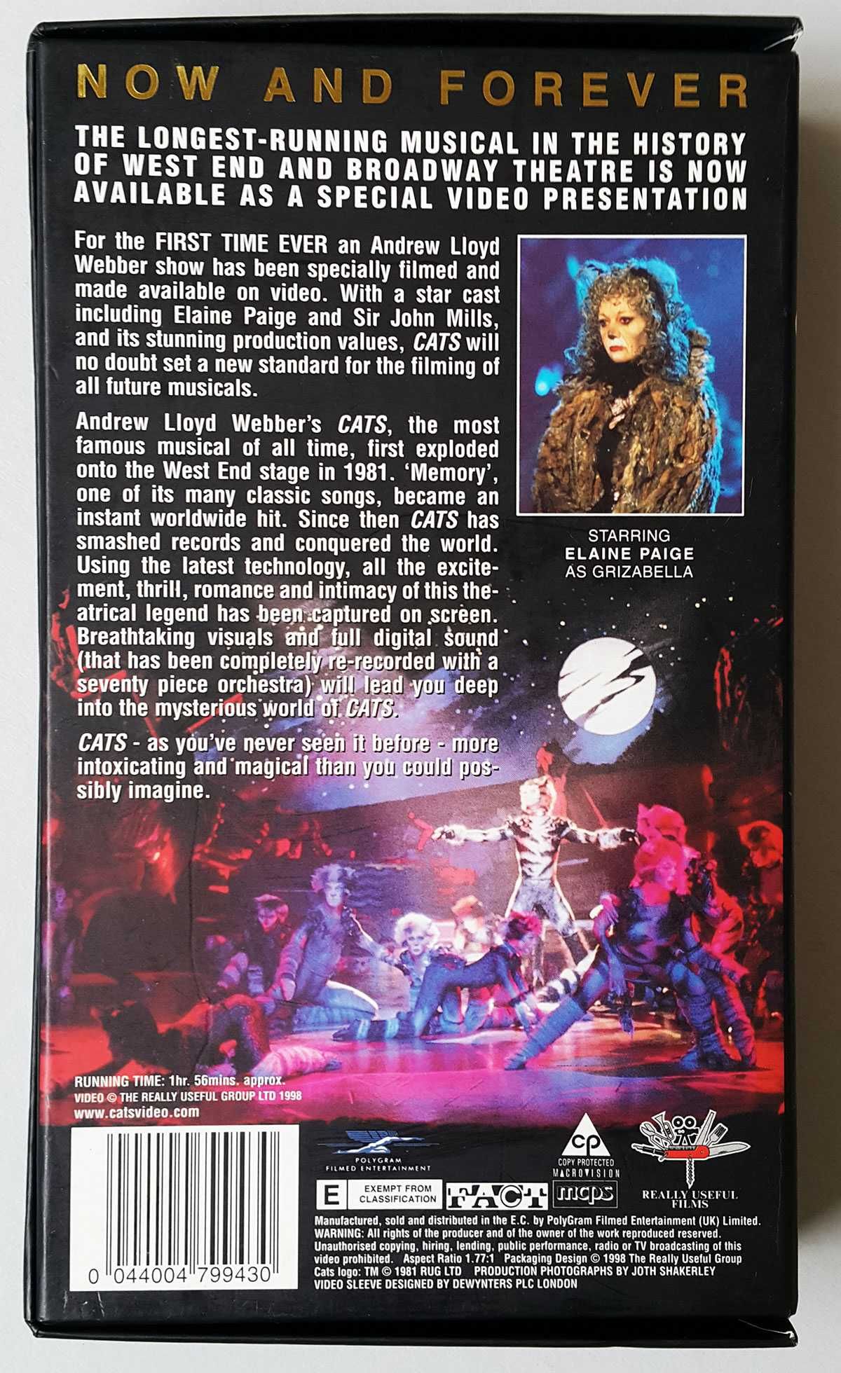Cats Koty musical VHS Andrew Lloyd Webber