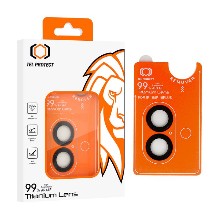 Tel Protect Hartowane szkło Titanium Lens iPhone 17 czarne (2 szt)