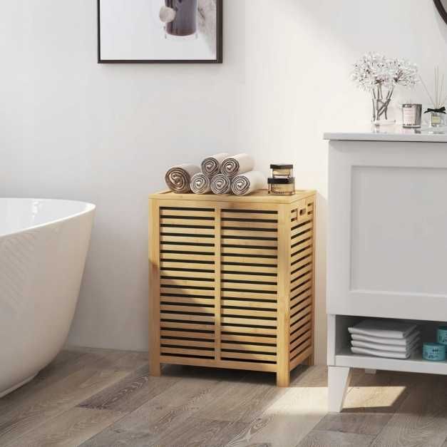 Kosz na pranie bambusowy Costway 80l naturalny