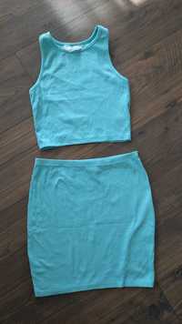 Zestaw dziewczęcy spódnica z bluzka H&M, rozmiar 146-152