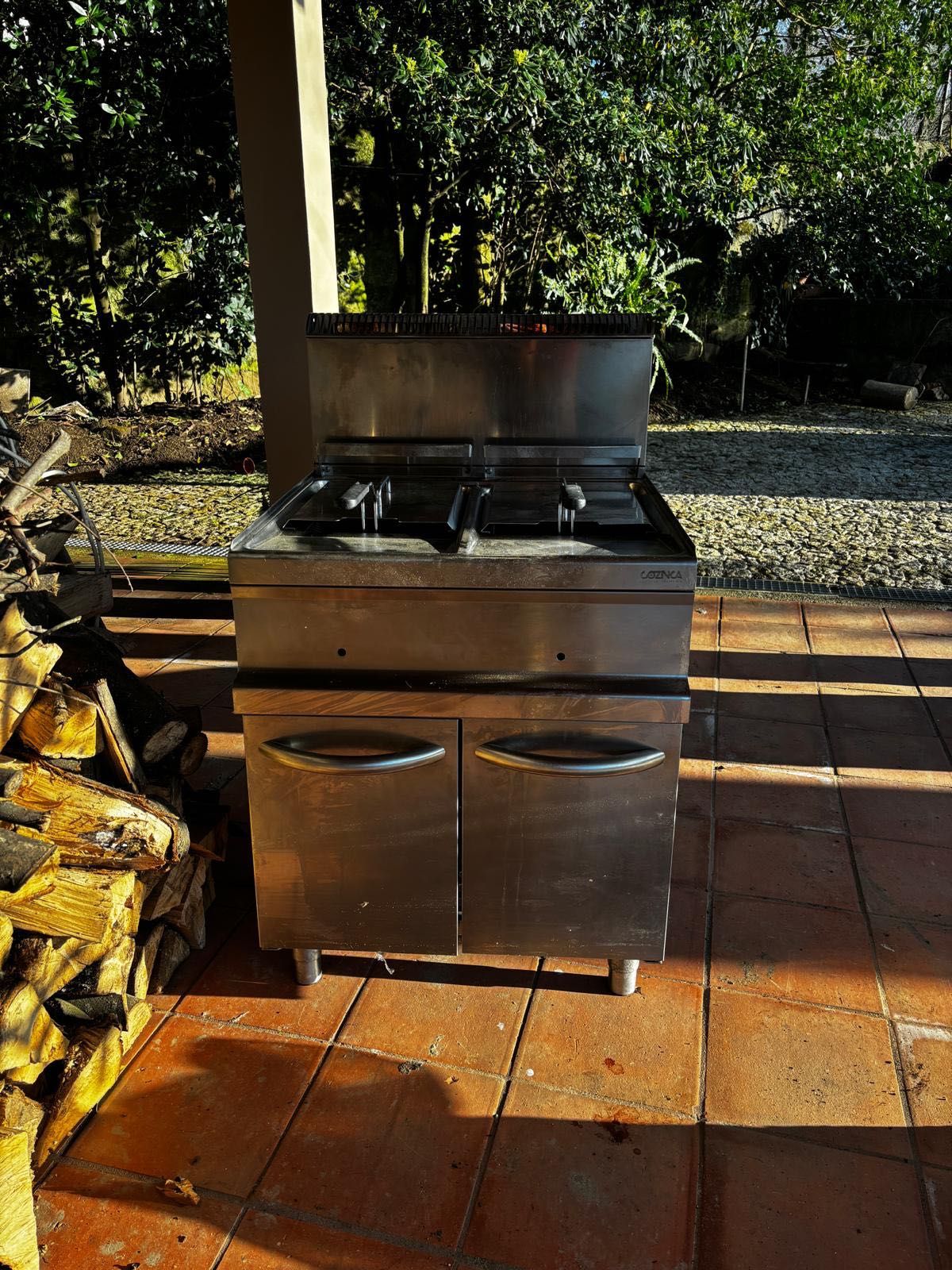 Fritadeira Dupla Gás 14Lt Profissional Hotelaria Restauração