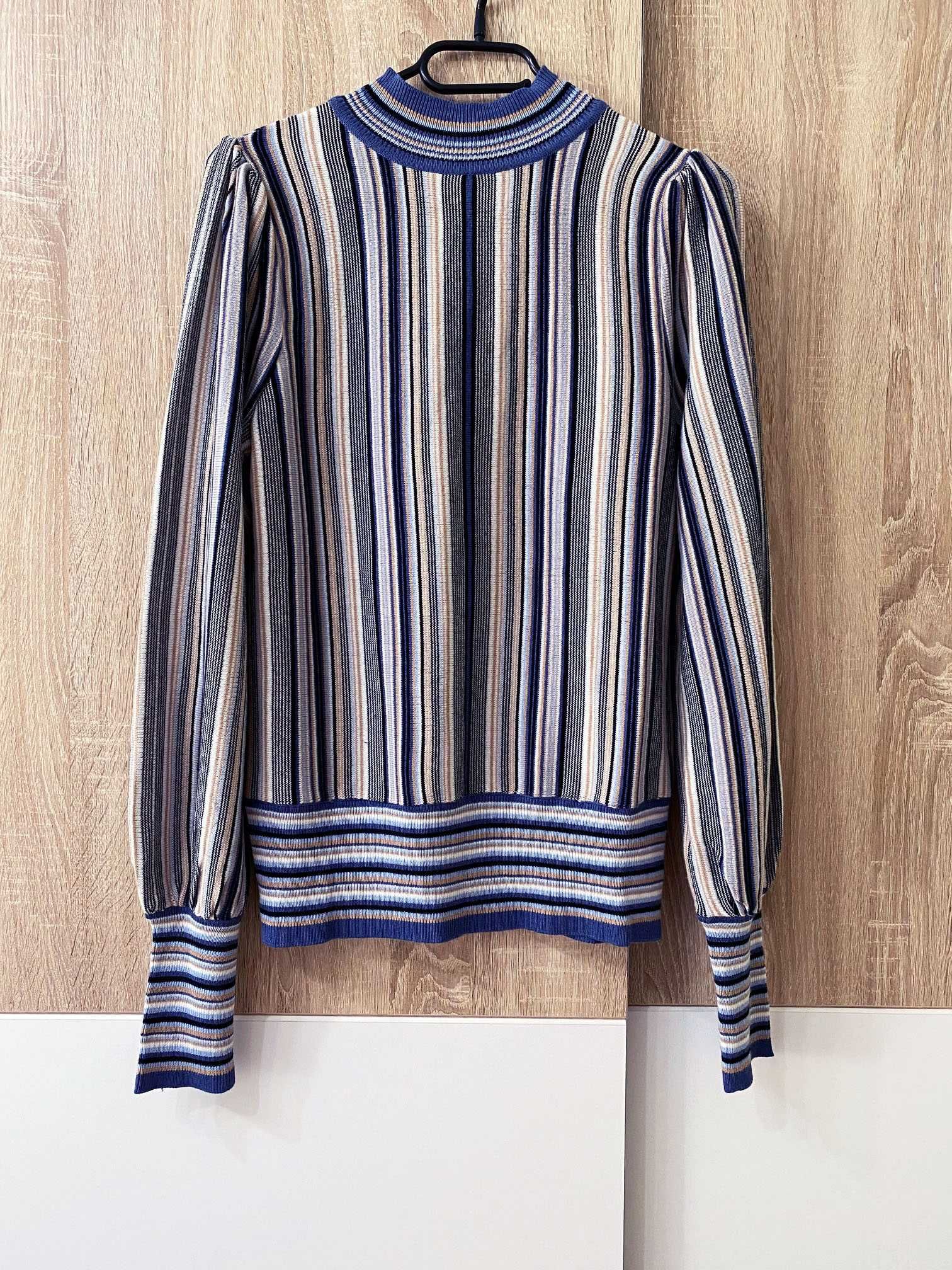 sweter, rozm. S, lekki, cienki, na wiosnę, pasy, paski, kolorowy