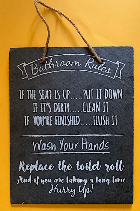 Par de Placas Regras WC em Ardósia