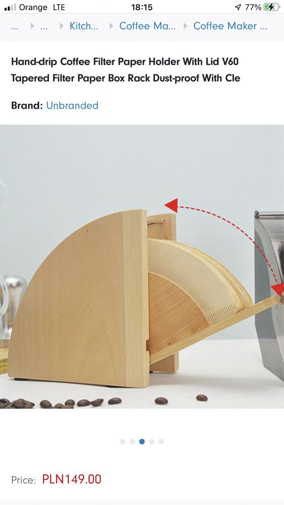 Bambusowy stojak do przechowywania papieru filtracyjnego do kawy