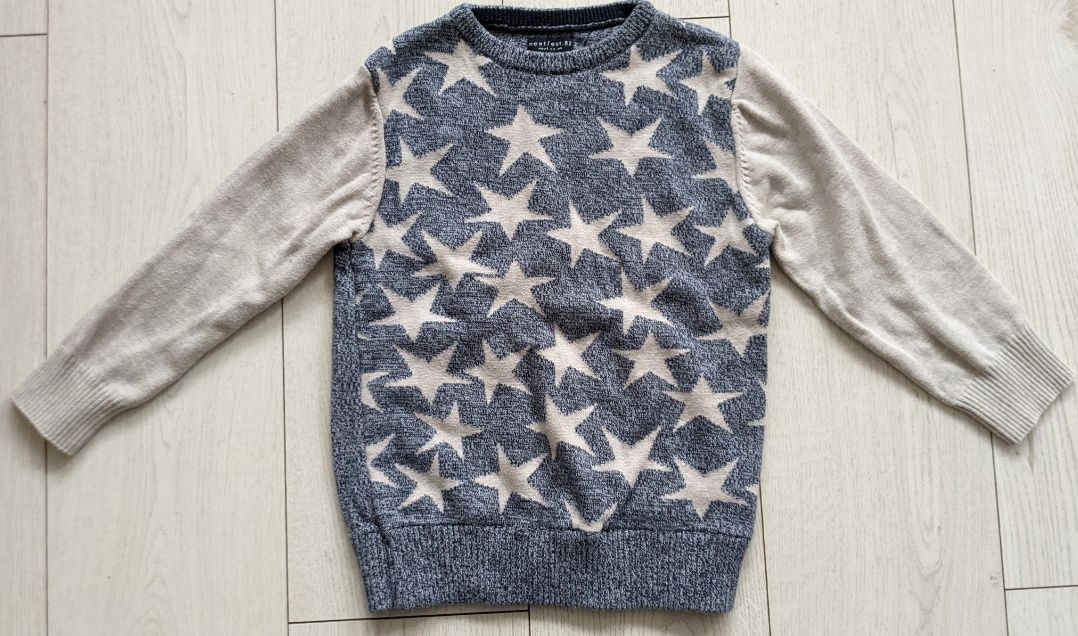 Next Sweter sweterek chłopięcy r. 98 (2-3 lata) gwiazdy