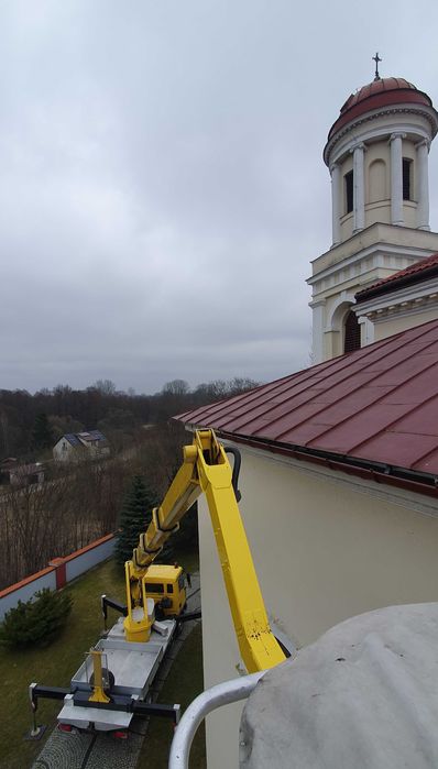 Usługi podnośnikiem koszowym 27m/ mycie dachów (zwyżka)