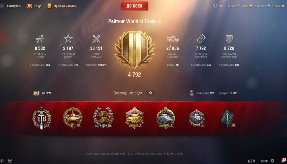 Аккаунт world of tanks