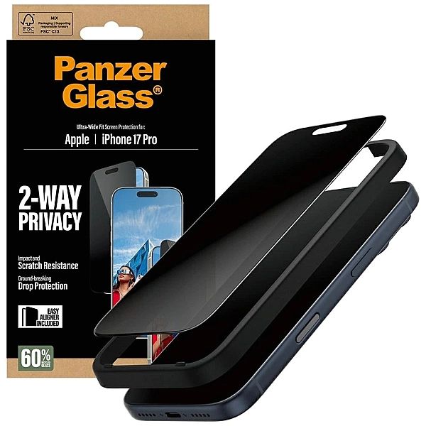 Szkło prywatyzujące PanzerGlass Ultra-Wide Fit EasyAligner na na iPhon