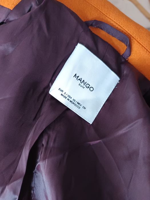 Wełniany płaszcz na jesień, przejściowy Mango, S