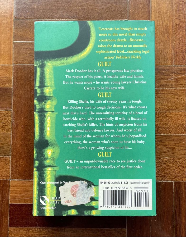 Livro: "Guilt", de John Lescroart