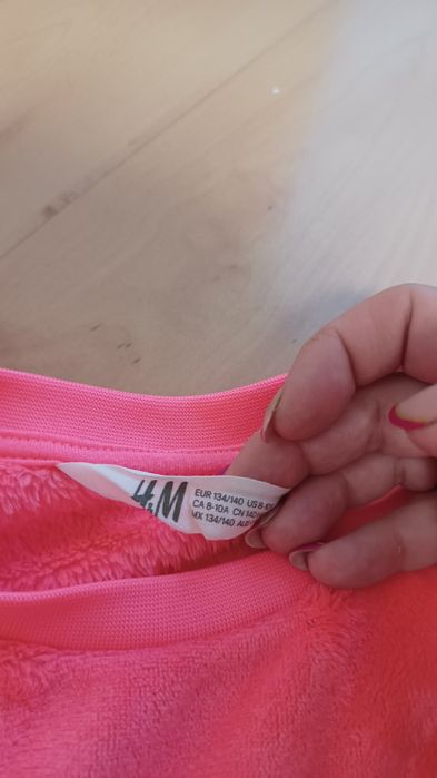 Neonowa bluza, polar H&m rozm. 134/140