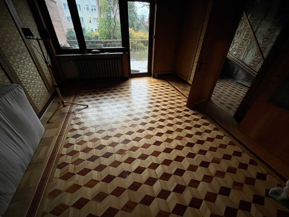 przepiękny parkiet do demontażu kostka 3d iluzja sześcianu unikatowy