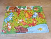 Puzzle drewniane zwierzęta w ramce 48 elementów