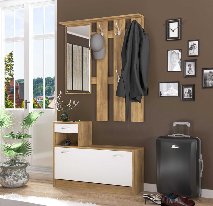 Передпокій Оріон Дуб бароко + Білий або Дуб самоа + Білий 100см ширина