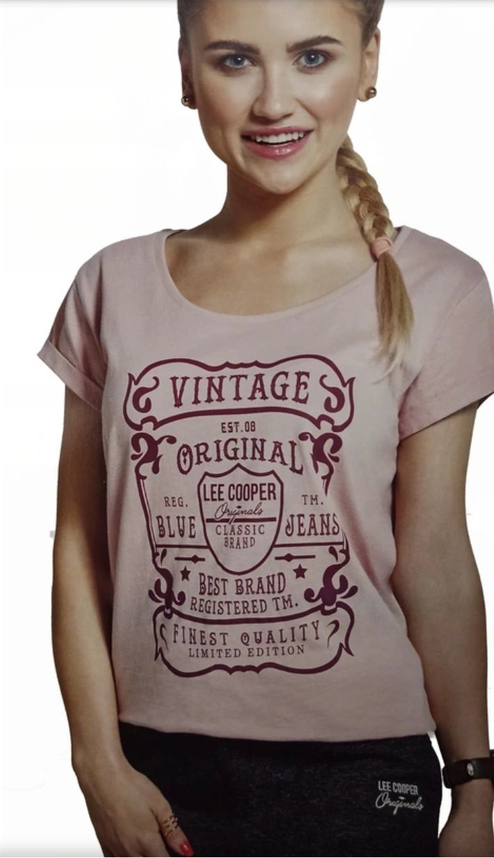 lee cooper, koszulka damska, różowa, M, t-shirt, bawełna