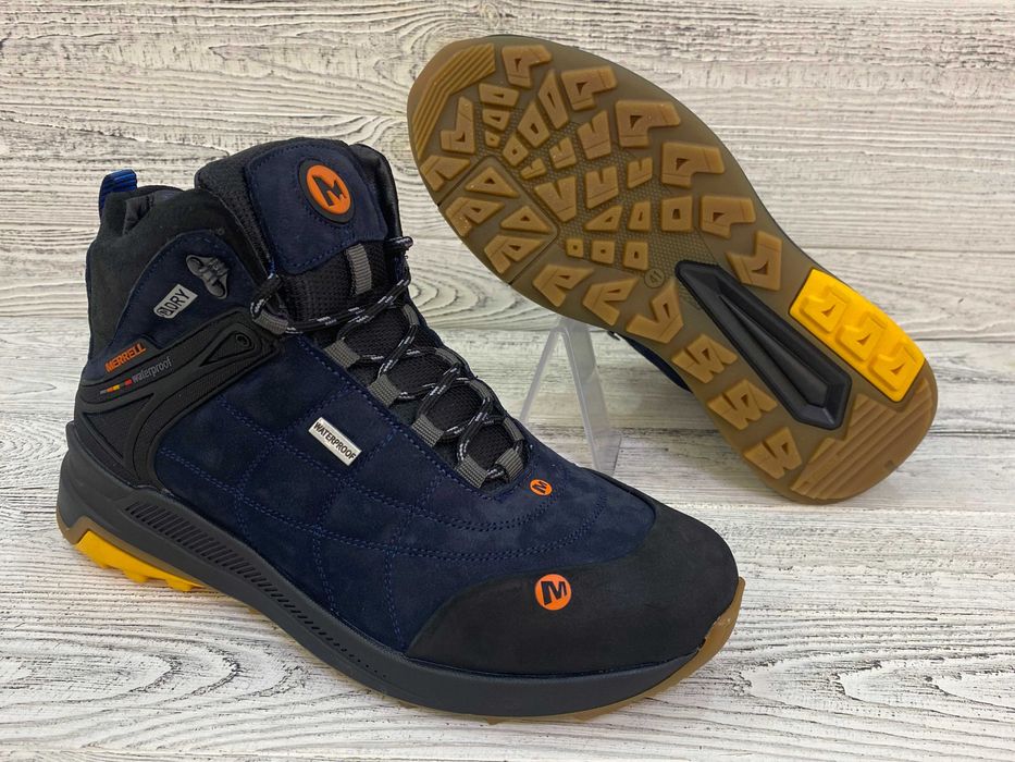 Чоловічі шкіряні сині термо кросівки черевики Merrell Гарантія р 40-45