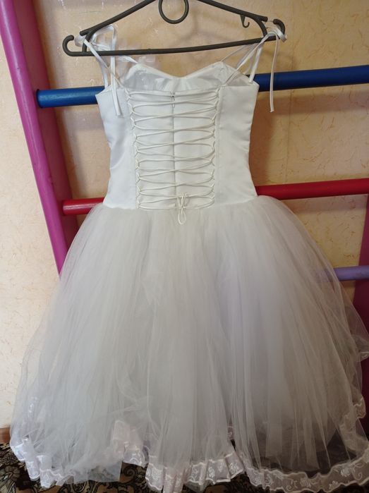 Платье для девочки Бело-розовое с голубым