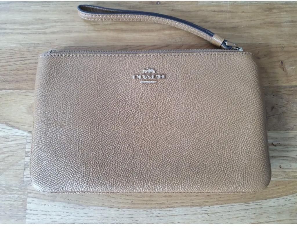 Coach Leather wristlet pouch