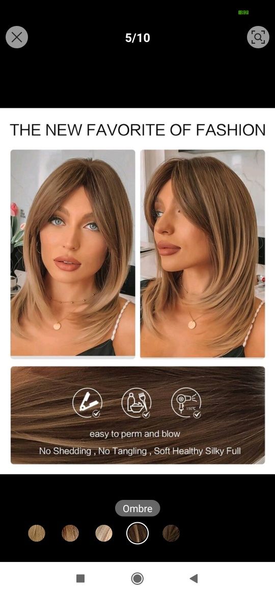 peruka długa nr.10   brąz -blond