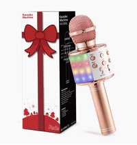 Microfone Karaoke Bluetooth / Microfone sem Fios com Luz LED