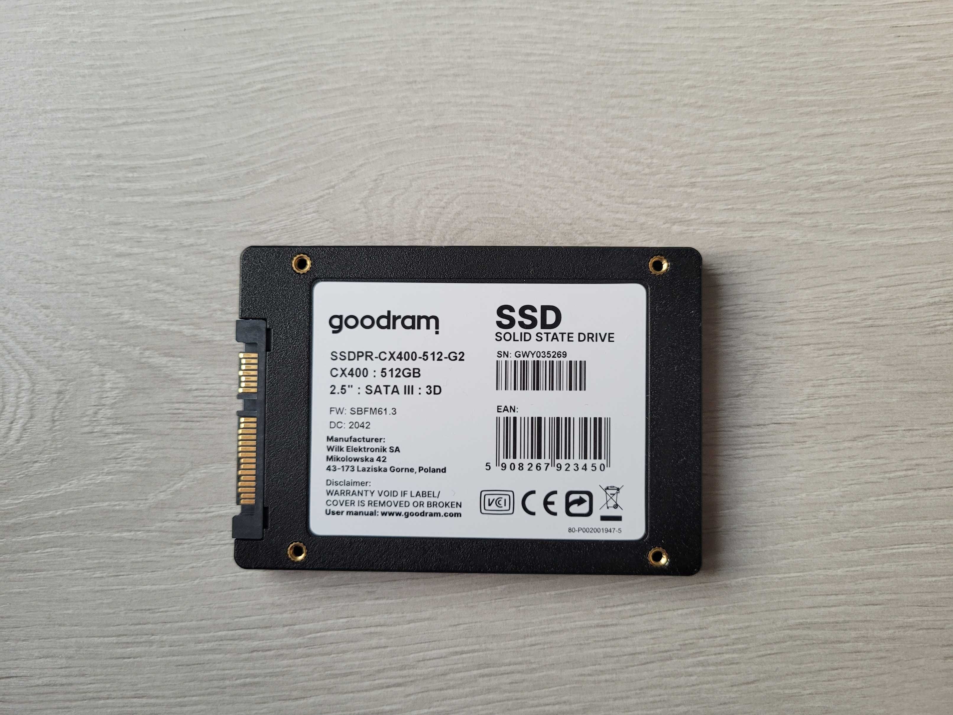 Dysk SSD Goodram CX400 512GB generacja 2