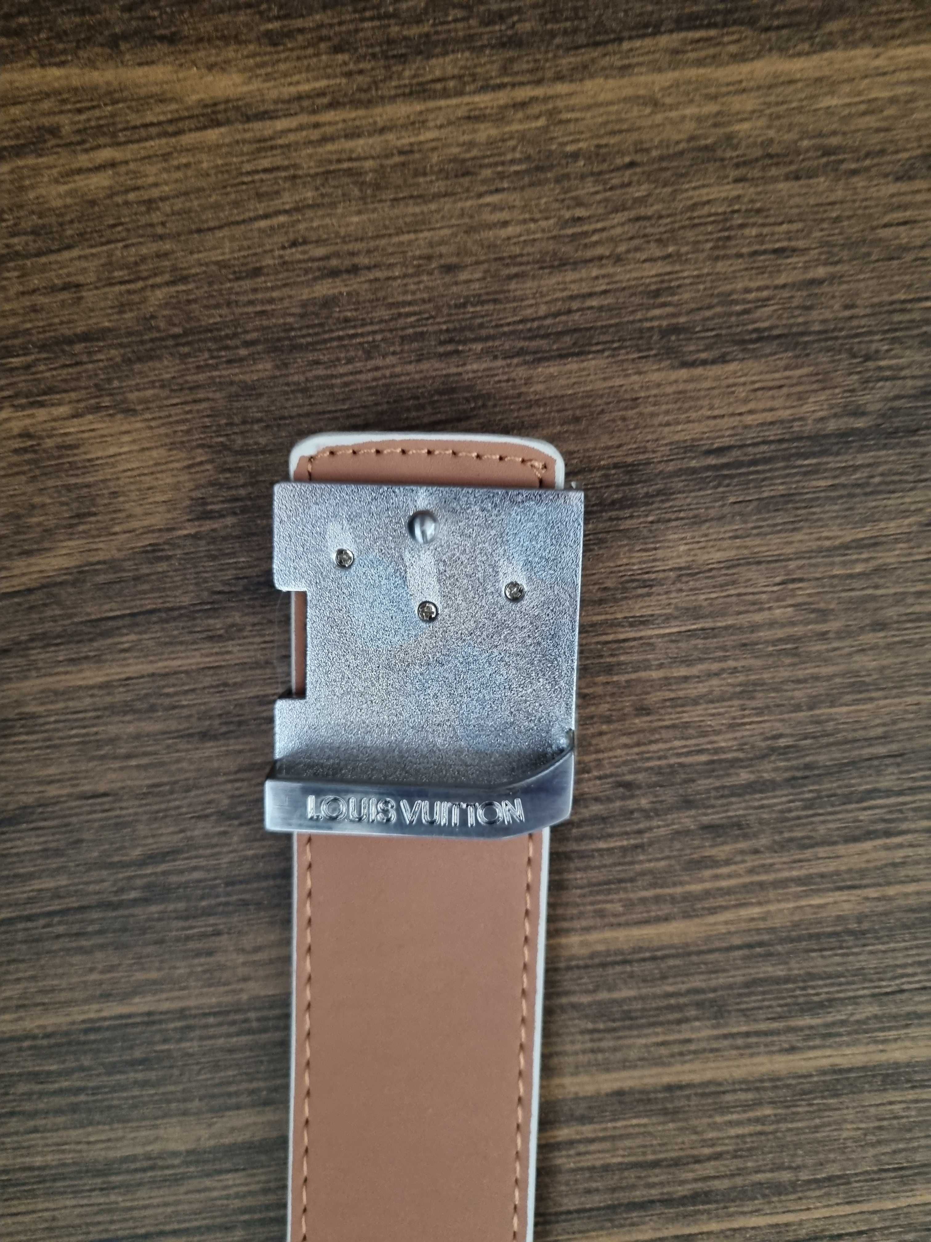 Louis Vuitton pasek do spodni 110cm/44 LV belt biały NOWY + GRATIS