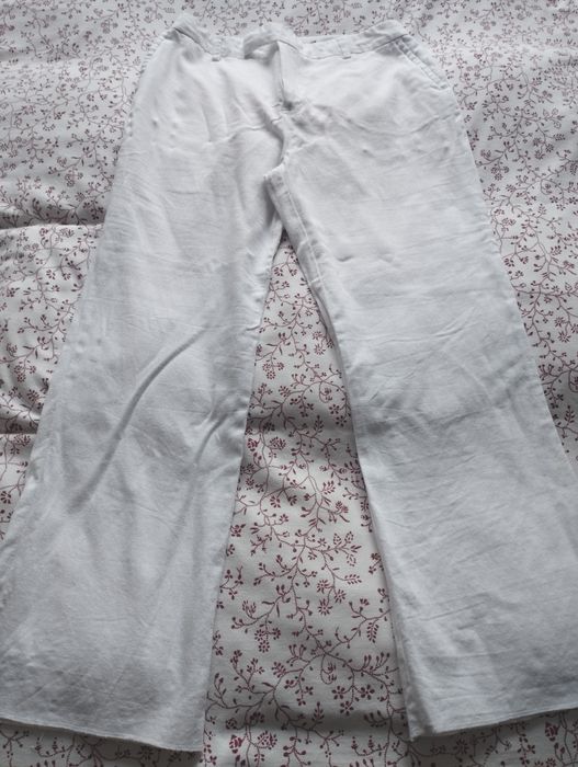 Calças de linho brancas