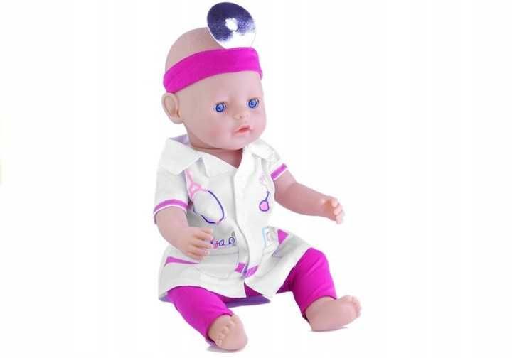 Duża lalka bobas lekarz mówi je pije + akcesoria 3014
