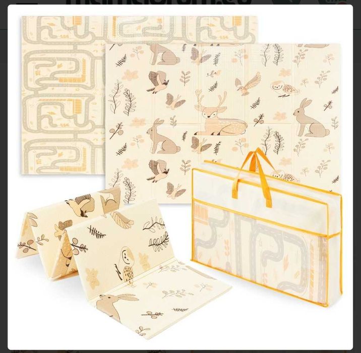 Двосторонній складний пінний килимок 180x120x1см Польща місце для ігор