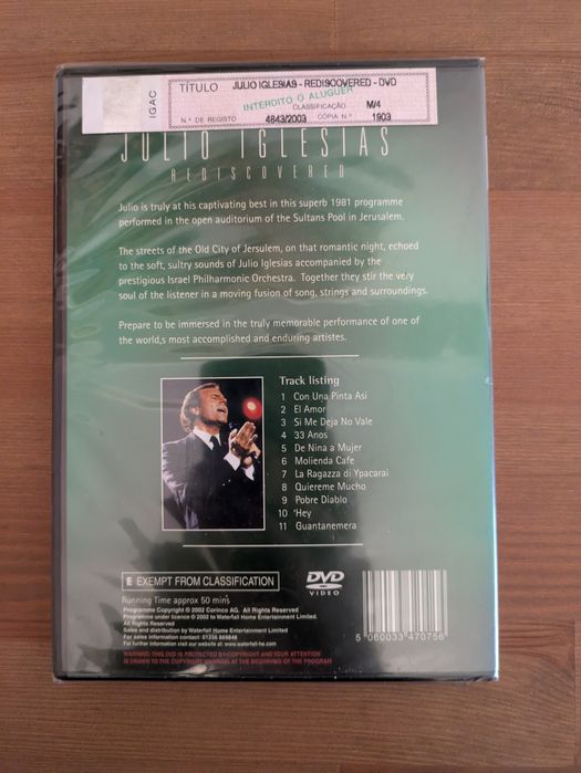 DVD NOVO e SELADO - Julio Iglesias - Jerusalém