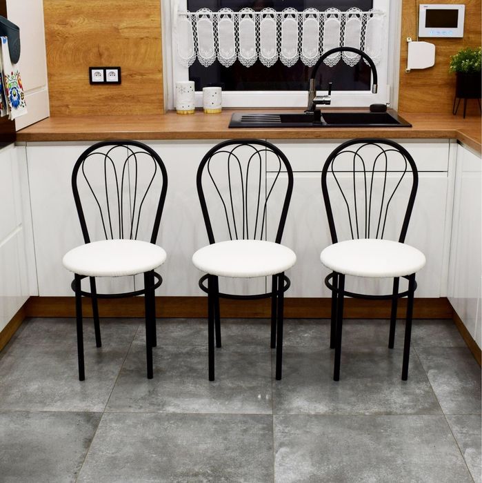 Nowe krzesło krzesła kuchenne metalowe czarne loft VENUS Black