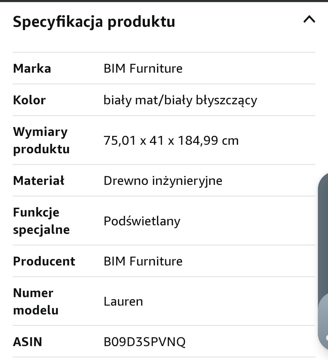 Witryna komoda szafka szklana biały połysk