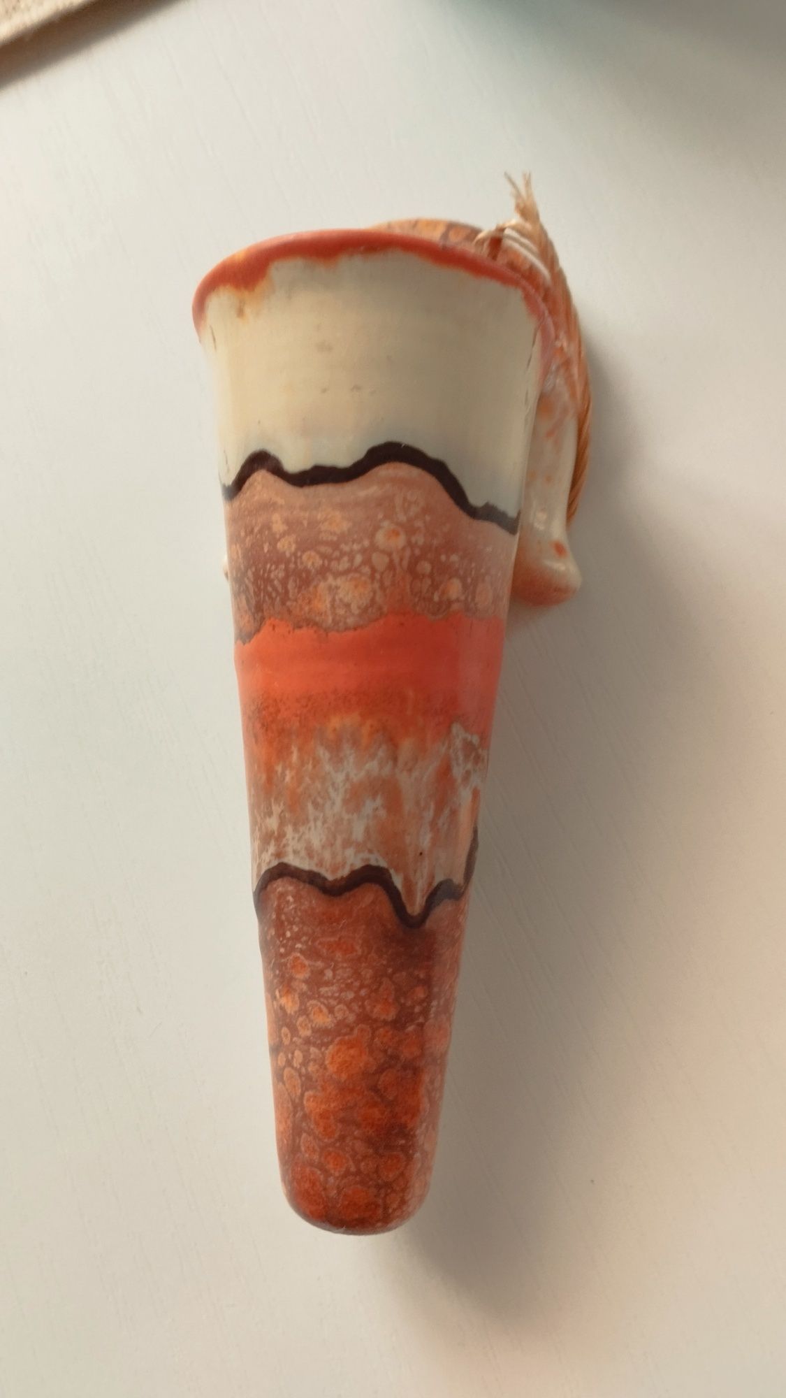 Stare naczynie ceramiczne ręcznie malowane PRL
