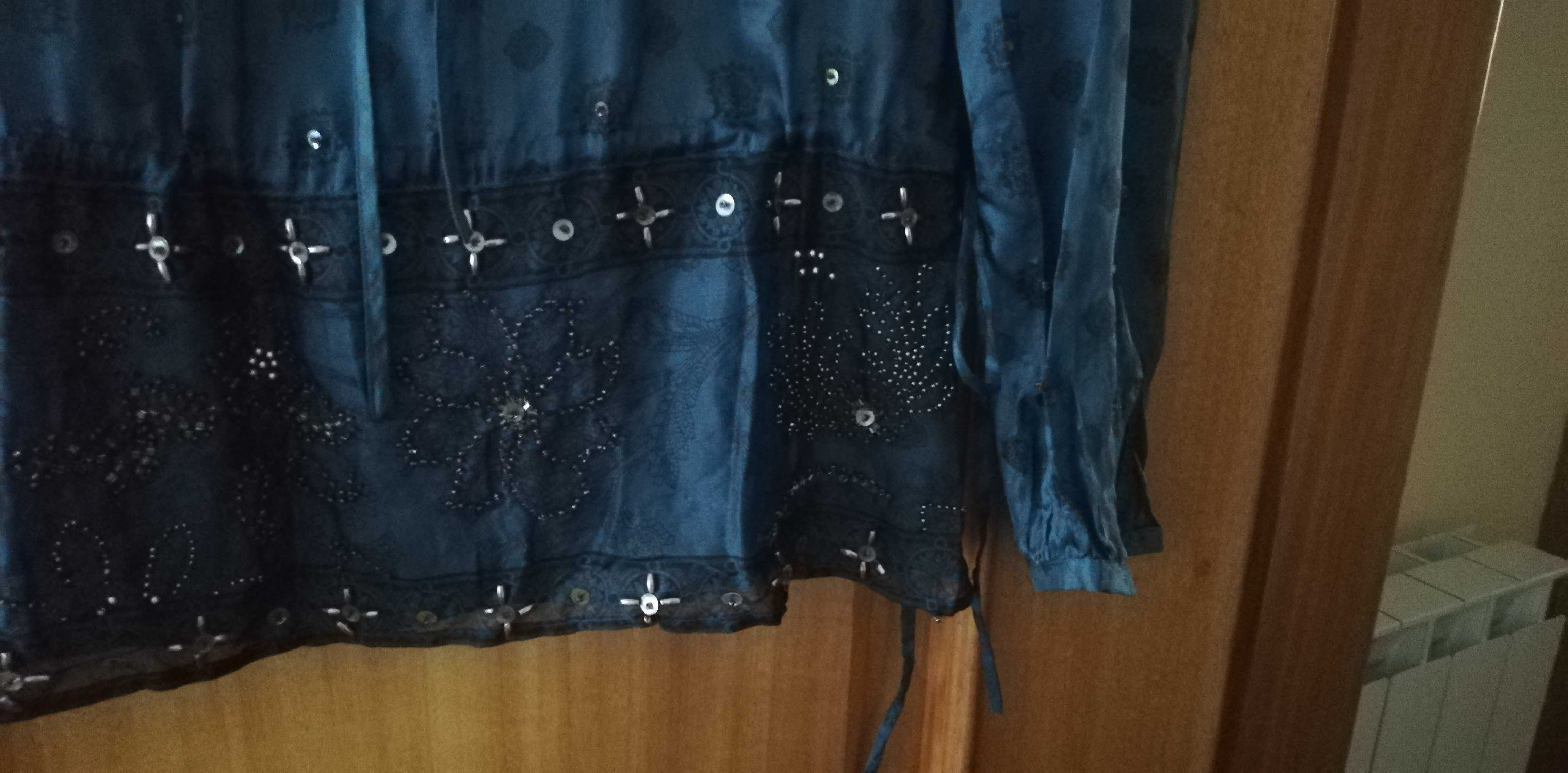Blusa com top em Seda Massimo Dutti - M