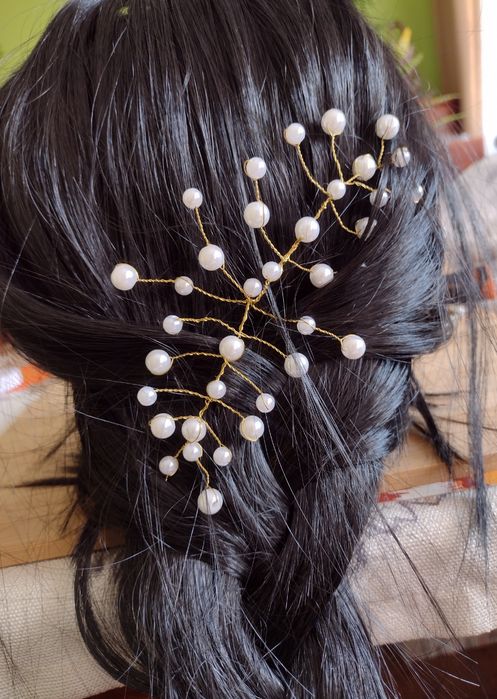 Zestaw ślubny ozdoba do włosów/kolczyki/kokówki