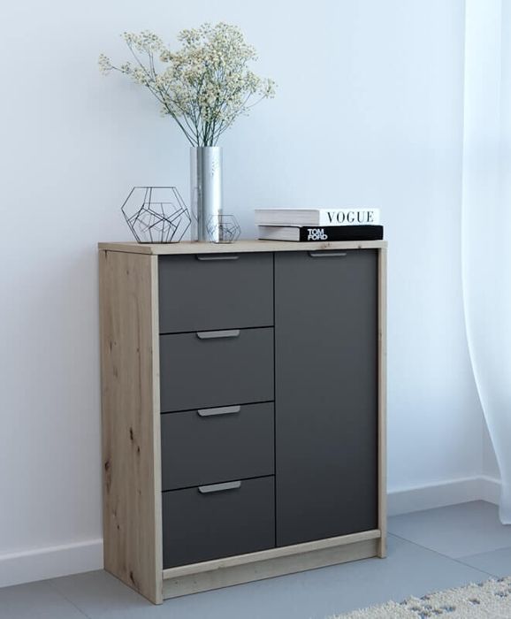 Nowa pojemna komoda z szufladami kol. antracyt,matera,loft/dab artisan