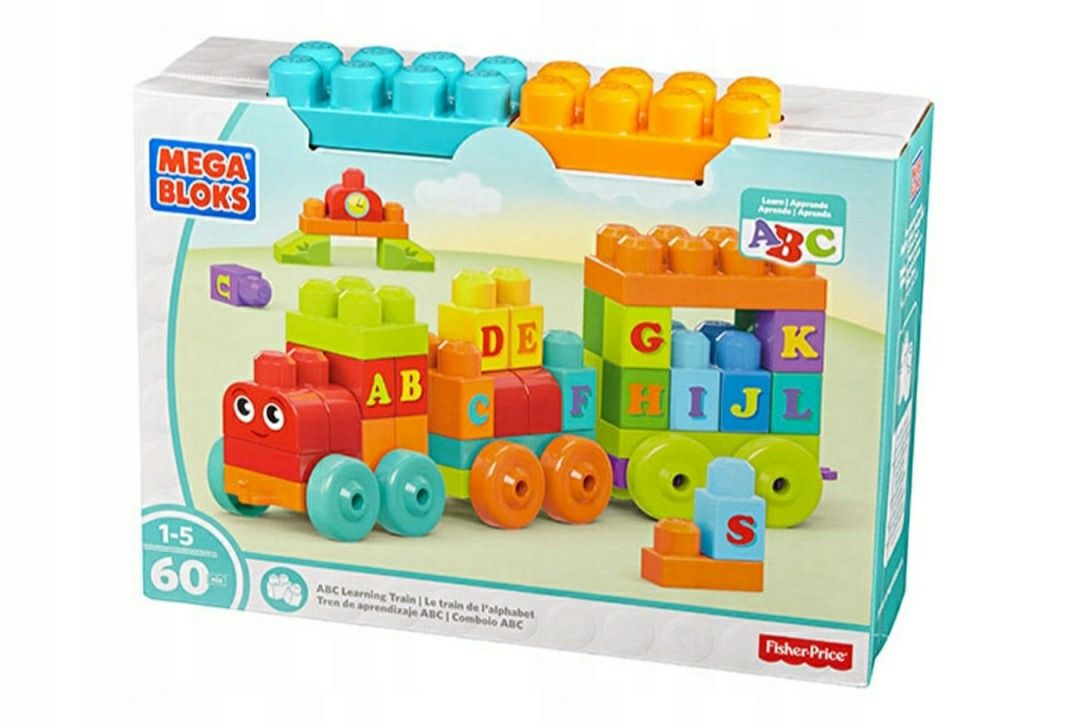 Jak nowe klocki Mega Bloks Fisher Price pociąg edukacyjne literki 60sz