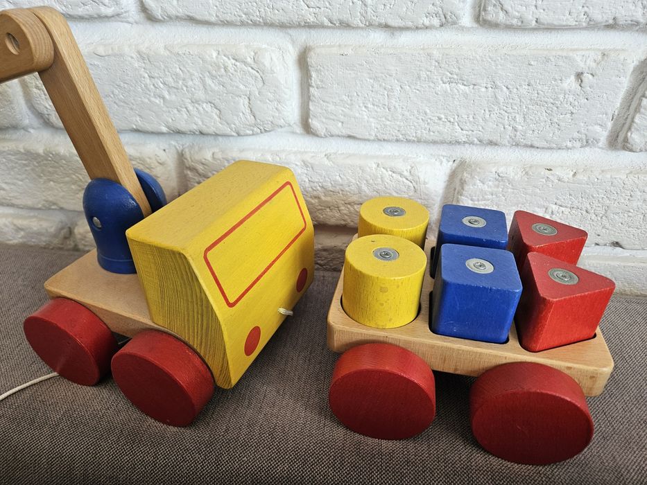 Drewniany dźwig Ikea klocki magnes