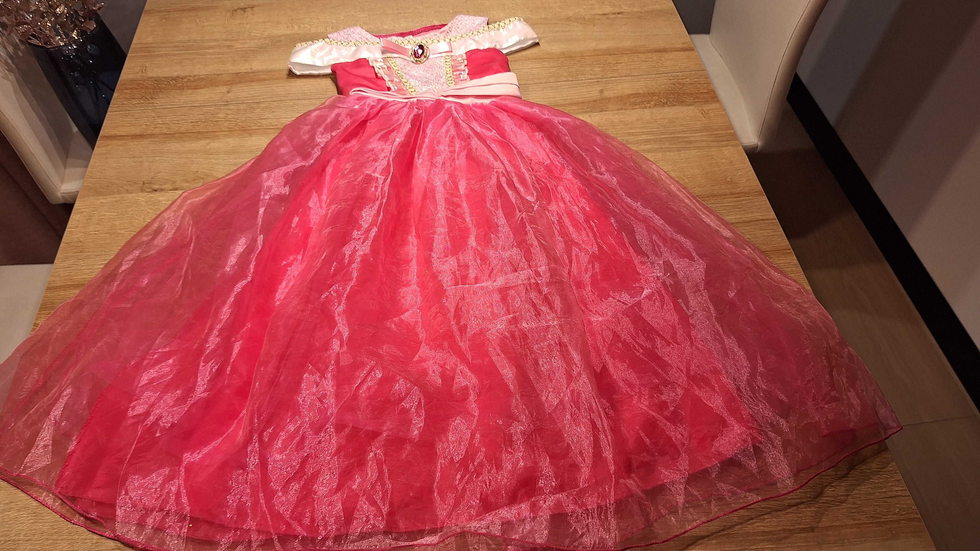 Stroj przebranie sukienka rozowa ksiezniczka rozmiar 120
