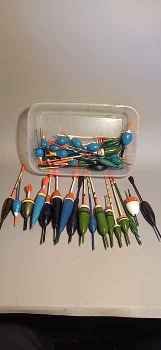 Spławiki prl 55szt spławik