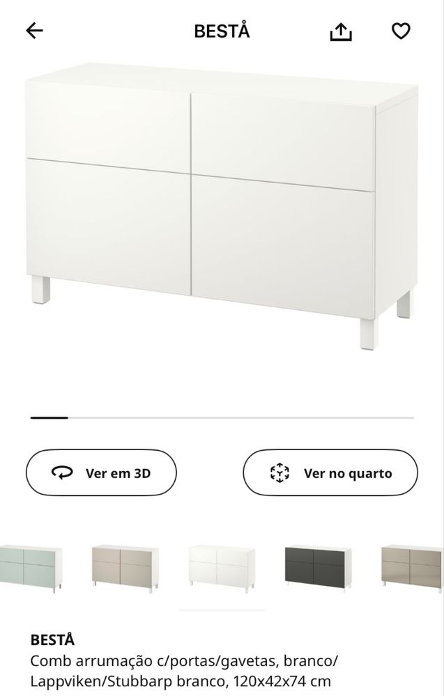 Cómoda BESTA - Comb arrumação, com portas e gavetas