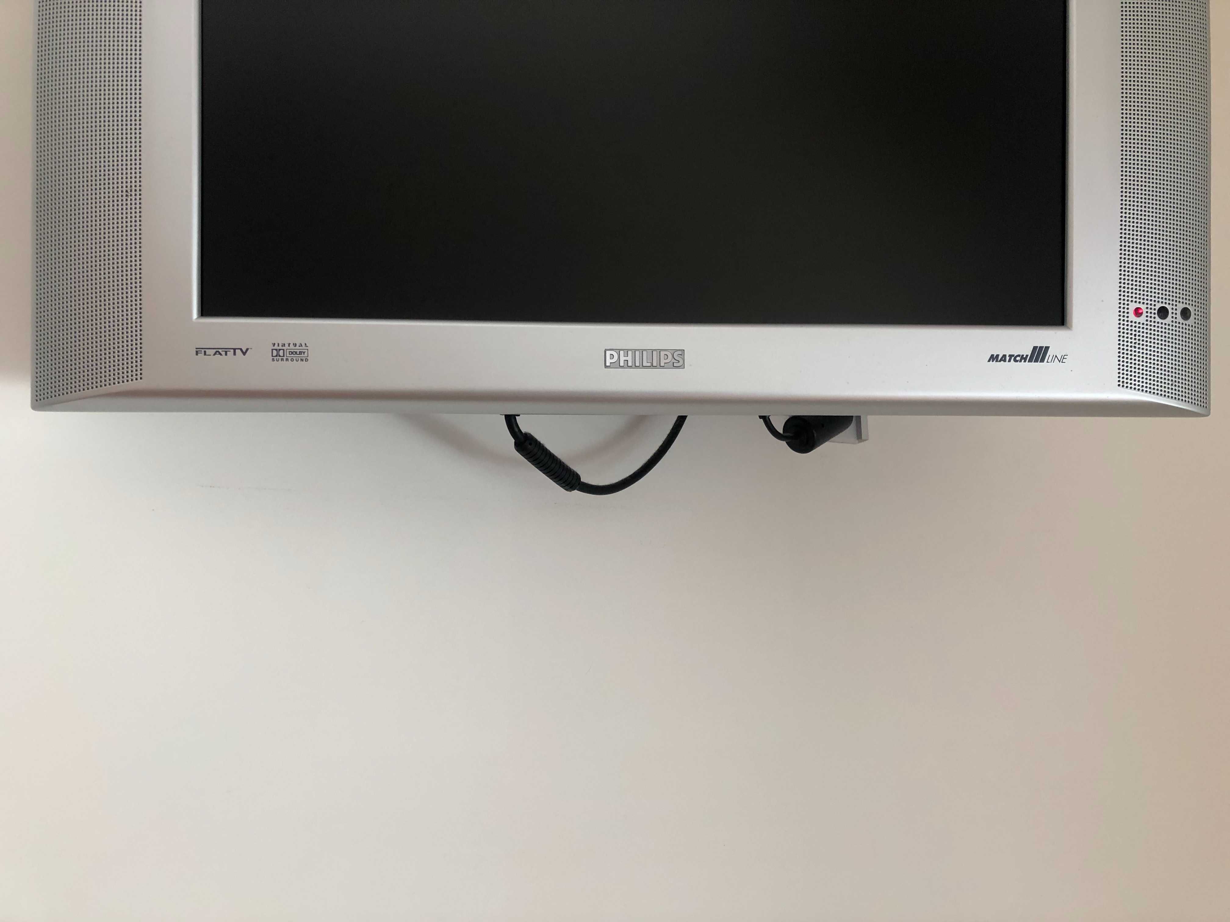 Televisão LCD PHILIPS 17" + comando + suporte pé + suporte parede