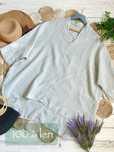 OWN by Basics lniana miętowa tunika oversize luźna len rękaw 3/4 M