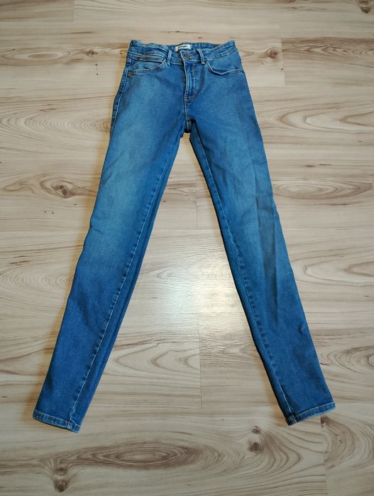 Niebieskie Damskie Spodnie Jeansowe Dżinsowe Wrangler Skinny Fit