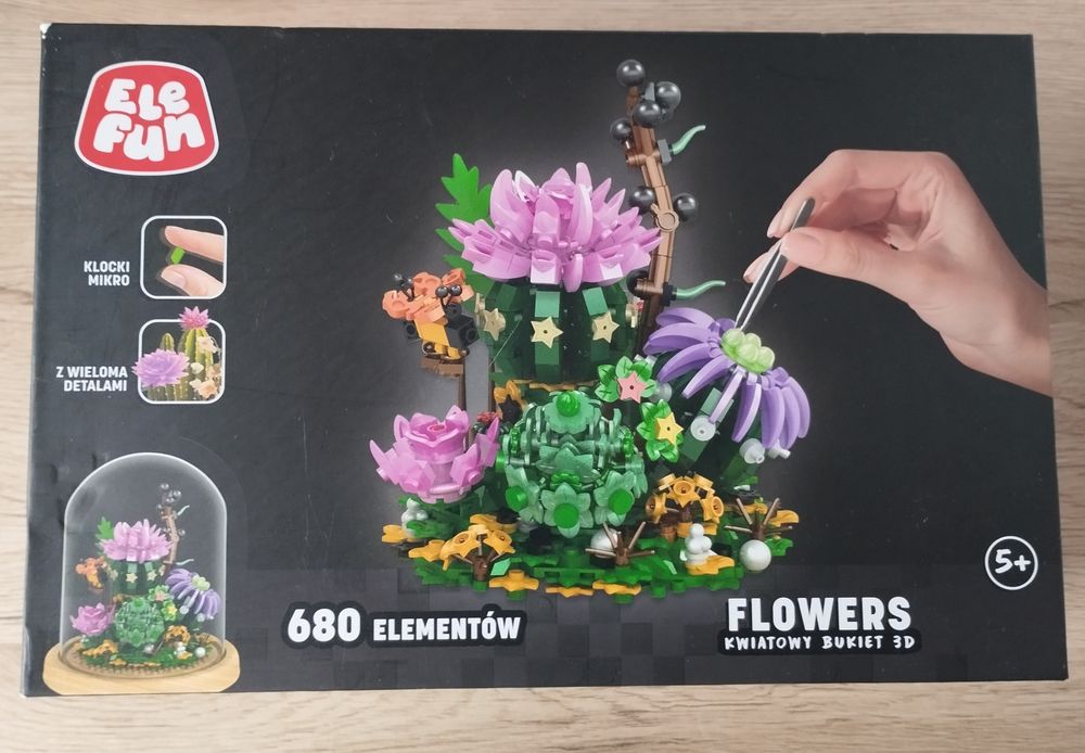 Kwiatowy bukiet 3D flowers klocki typu lego elefun 680 elementów