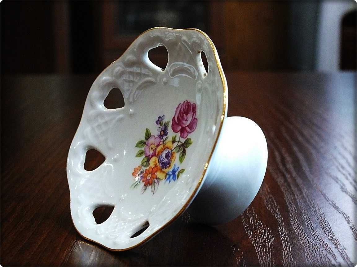Mini Patera na nóżce Porcelana Kolekcjonerska Sygn.1877 GDR IGŁA !