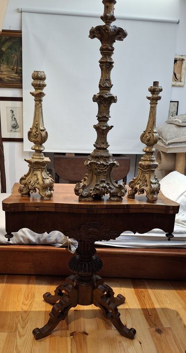 Mesa de jogo portuguesa séc XIX Pau santo estilo Romântico