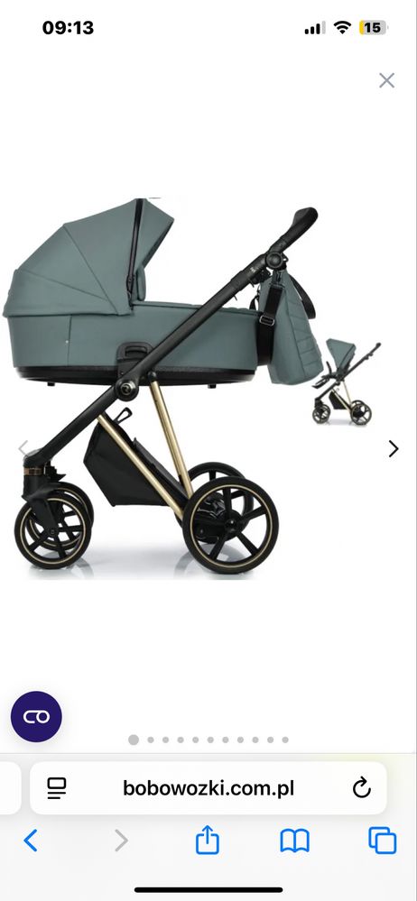 Wózek 2w1 Roan Ivi Pine Green Gold